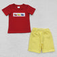 Promotion Baby Boys Kids Red Short Sleeves Embroidery Car Shirt Shorts Outfit RTS