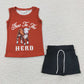 Baby Boy Kids Sleeveless Western Cow Shirt Shorts Sibling Set RTS