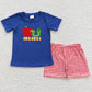 Baby Boy Short Sleeves Embroidery Sibling Back to School Outfit RTS