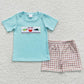 Sibling Baby Boys Kids Short Sleeves Embroidery Fishing Shirts Shorts Clothes Sets RTS