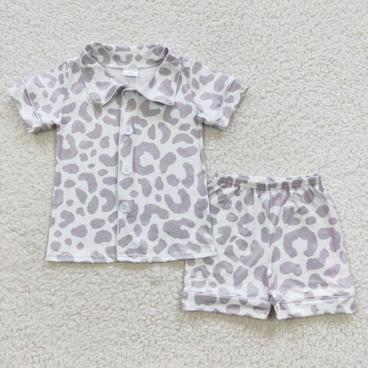 Baby Boy Short Sleeves Western Buttons Shirt Shorts Sibling Pajamas Set RTS