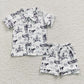 Baby Boy Short Sleeves Western Buttons Shirt Shorts Sibling Pajamas Set RTS