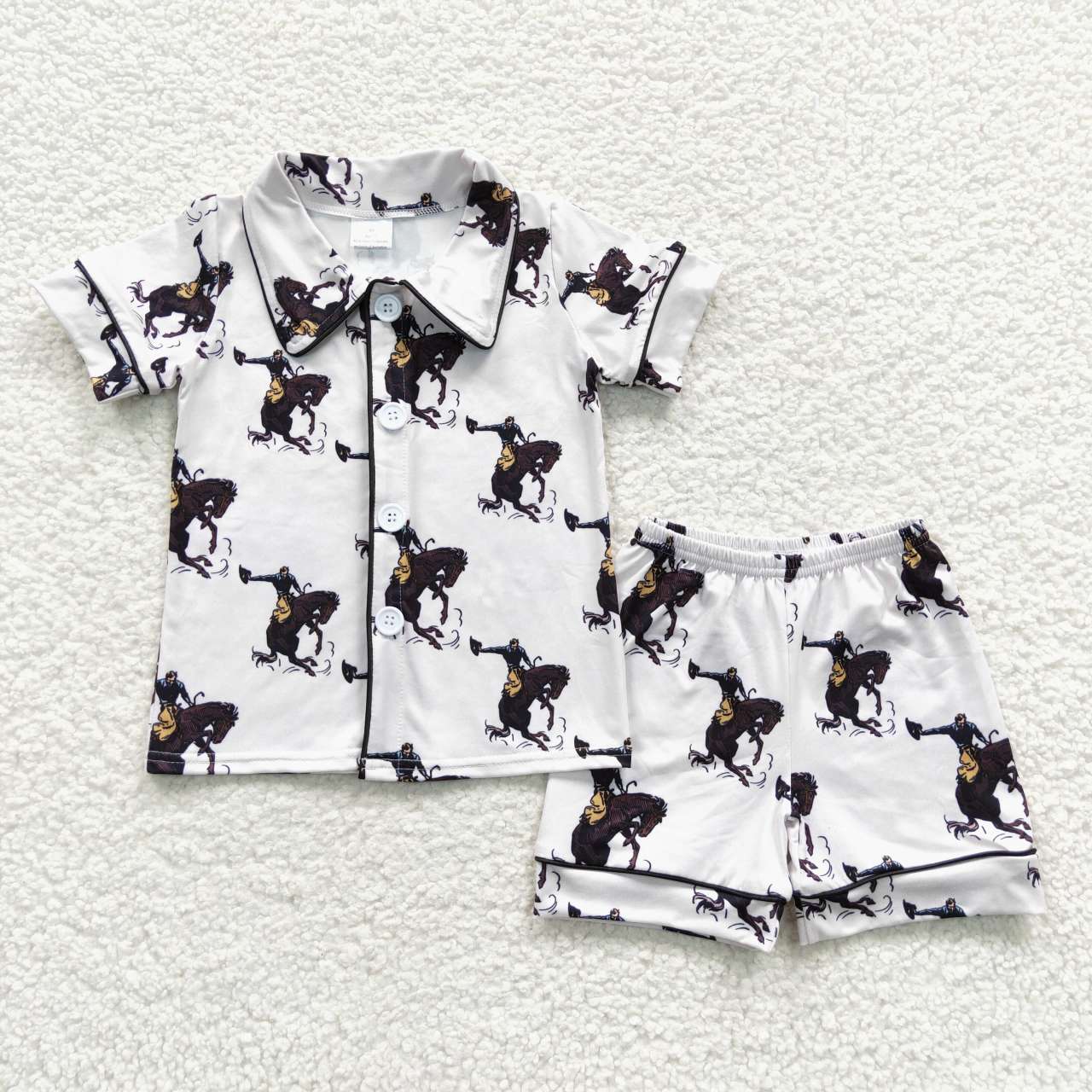 Baby Boy Short Sleeves Western Buttons Shirt Shorts Sibling Pajamas Set RTS