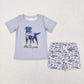 Baby Boy Short Sleeves Dog Duck Deer Shirt Grey Camo Shorts Set Sibling Hunting Clothes RTS