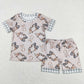 Sibling Boys Girls Kids Short Sleeves Deer Hunting Set Pajamas RTS