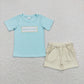 Baby Kids Short Sleeves Embroidery Daddy's Boy Shirt Shorts Sibling Clothes Set RTS