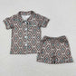 Baby Boy Short Sleeves Western Buttons Shirt Shorts Sibling Pajamas Set RTS