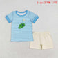 Baby Boy Short Sleeves Embroidery Golf Shirt Shorts Set Sibling Summer Clothes RTS