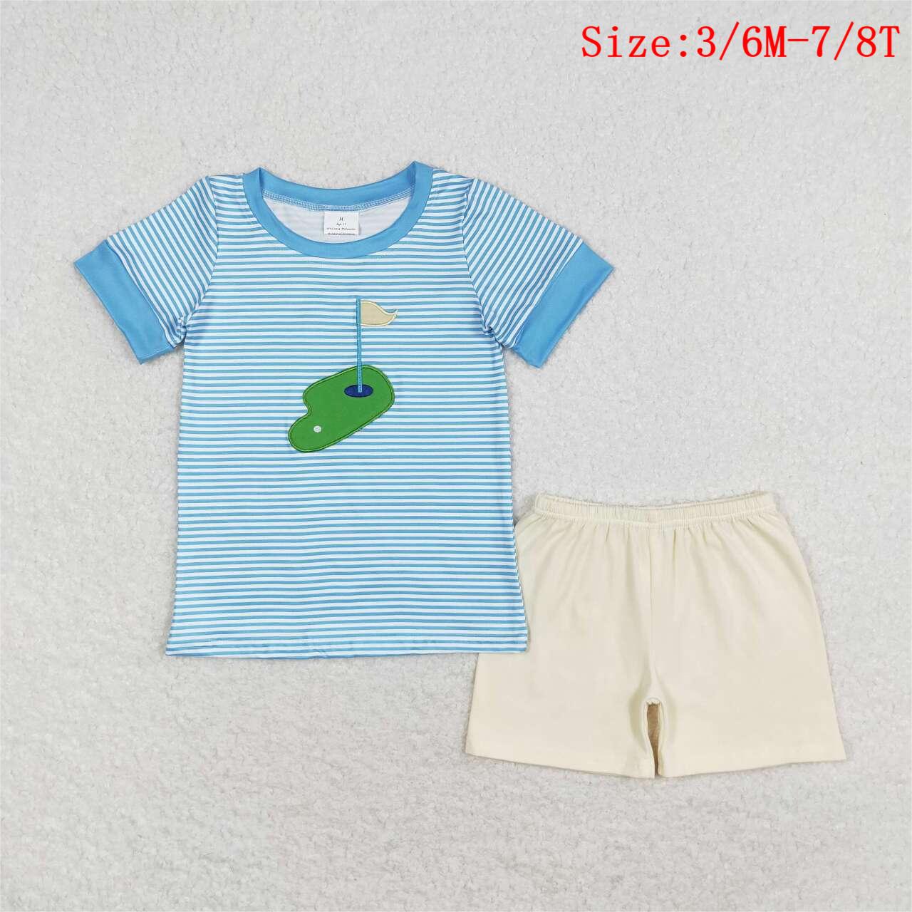 Baby Boy Short Sleeves Embroidery Golf Shirt Shorts Set Sibling Summer Clothes RTS