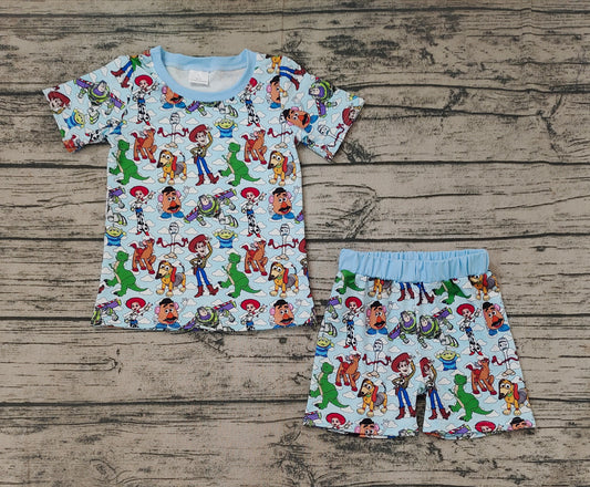 Pre-orde Baby Boy Short Sleeves Cartoon Shirt Shorts Toys Set