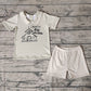 Pre-order Baby Boy Short Sleeves Old Story Shirt Plaid Shorts Summer Set