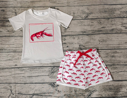 Pre-order Baby Boy Short Sleeves Crawfish Shirt Shorts Set