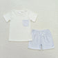 Baby Boy Short Sleeves Cotton Pocket Shirt Shorts Sibling Outfit Clothes RTS