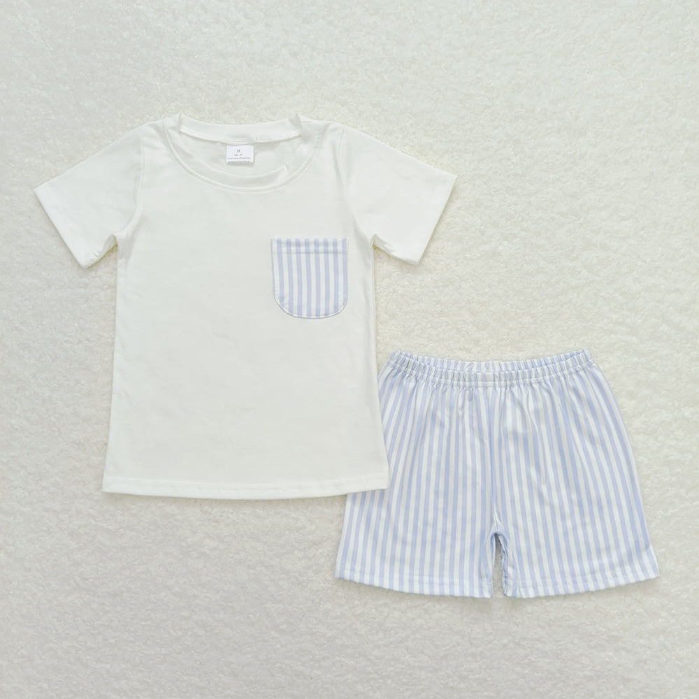 Baby Boy Short Sleeves Cotton Pocket Shirt Shorts Sibling Outfit Clothes RTS