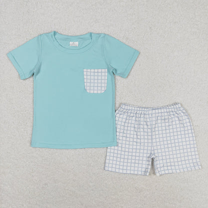 Baby Boy Short Sleeves Cotton Pocket Shirt Shorts Sibling Outfit Clothes RTS