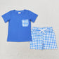 Baby Boy Short Sleeves Cotton Pocket Shirt Shorts Sibling Outfit Clothes RTS