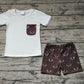 Baby Boy White Tee Shirts Tops Deer Shorts Clothes Set