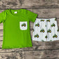 Baby Boy Short Sleeves Green Shirt Tractors Shorts Set