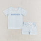 Baby Kids Mama's Boy Girl Checkered Sibling Embroidery Set