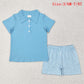 Baby Boy Short Sleeves Shirt Plaid Shorts Set Sibling Clothes RTS