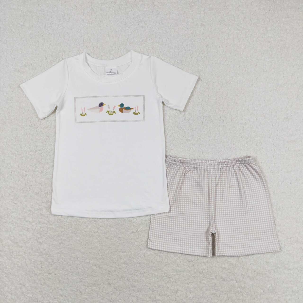 Sibling Baby Boys Short Sleeves Dogs Ducks Fishing Shirts Shorts Hunting Clothes Sets RTS