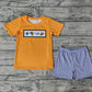 Baby Boy Orange Fish Shirt Plaid Shorts Clothes Set