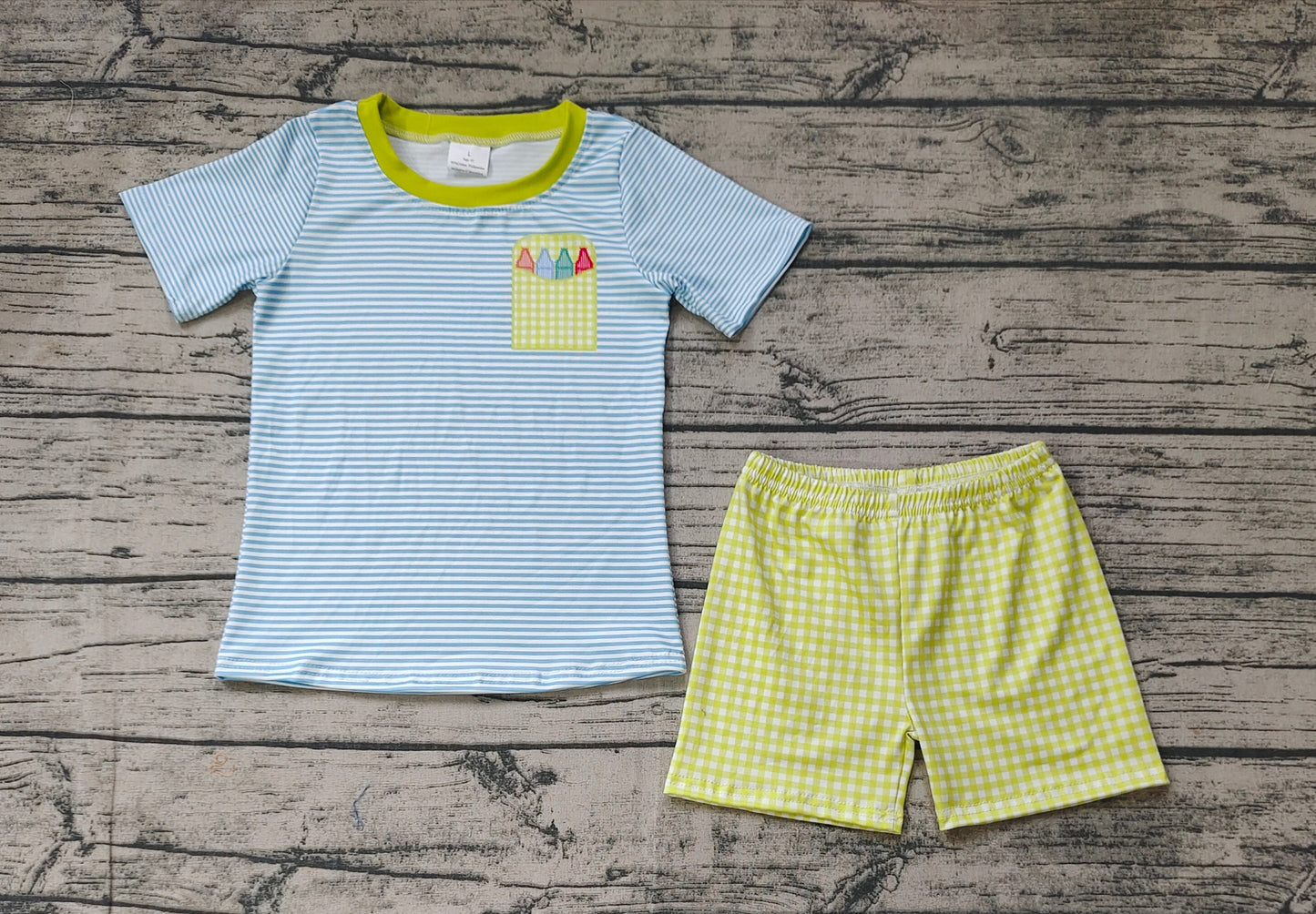 Baby Boy Pencil Stripes Shirt Back To School Shorts Set