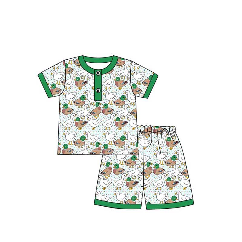 Preorder Baby Boy Short Sleeves Duck Shirt Shorts Pajamas Clothes Set