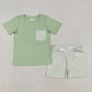 Baby Boy Short Sleeves Cotton Pocket Shirt Shorts Sibling Outfit Clothes RTS