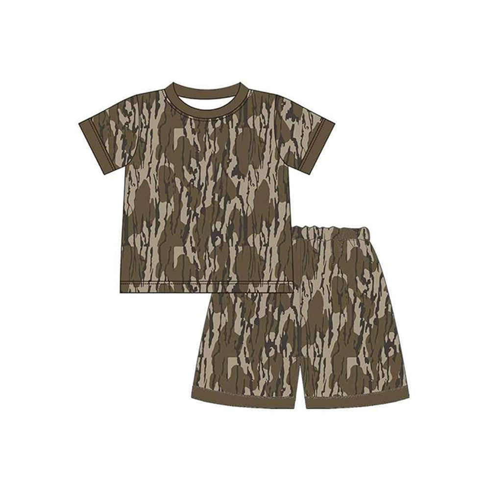 Preorder Baby Boy Short Sleeves Camo Shirt Shorts Pajamas Clothes Set