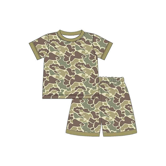 Preorder Baby Boy Short Sleeves Camo Shirt Shorts Pajamas Clothes Set