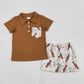 Kids Boys Buttons Polo Short Sleeves Shirt Pockets Shorts Sibling Set RTS