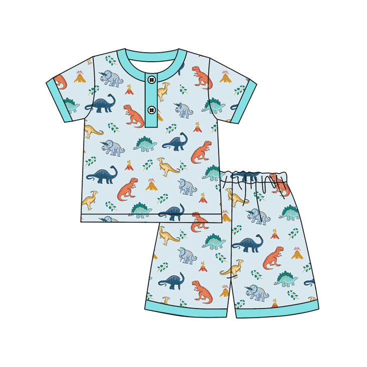 Preorder Baby Boy Short Sleeves Dinosaurs Shirt Shorts Pajamas Clothes Set