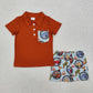 Baby Boy Short Sleeves Red Shirt Shorts Car Cartoon Set Sibling Clothes RTS