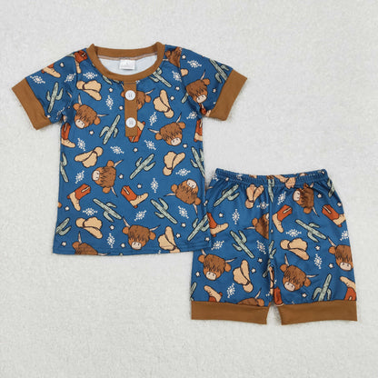 Baby Boy Short Sleeve Camo Ducks Shirt Shorts Sibling Pajamas Clothes Set RTS
