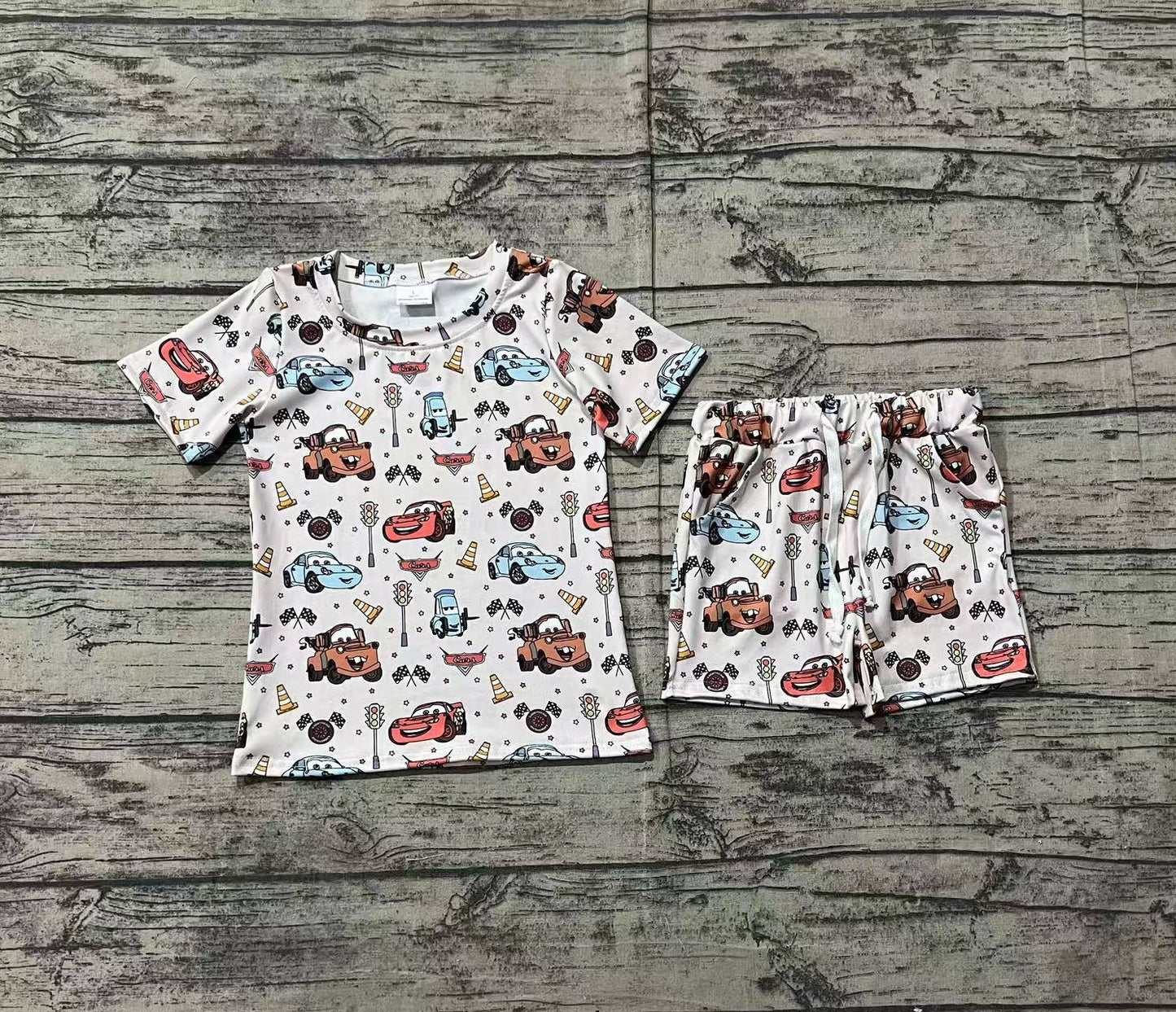 Baby Boy Short Sleeves Car Shirt Shorts Pajamas Clothes Set