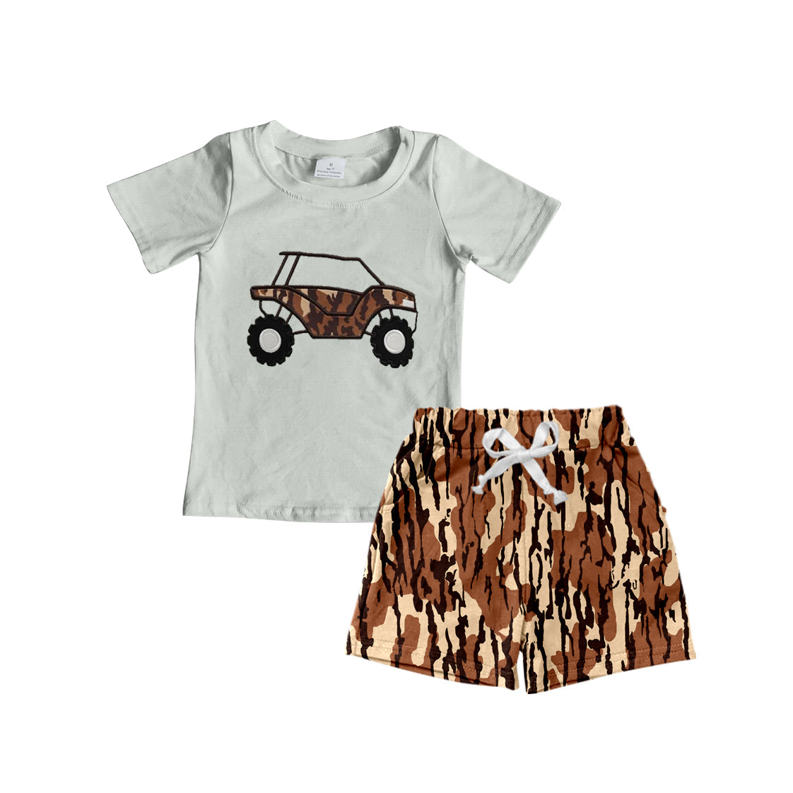 Preorder Baby Boy Kids Toddler Truck Shirt Camo Shorts Clothes Set ( Moq 5 )