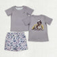 Toddler Boys Camo Buttons Shirt Pockets Shorts Sibling Summer Set RTS