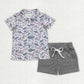 Toddler Boys Camo Buttons Shirt Pockets Shorts Sibling Summer Set RTS