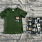 Baby Boy Short Sleeves Green Shirt Farm Animals Shorts Clothes Set RTS