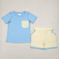 Baby Boy Short Sleeves Cotton Pocket Shirt Shorts Sibling Outfit Clothes RTS