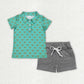 Boys Kids Short Sleeves Button Polo Shirt Pockets Shorts Sibling Outfit Clothes Set RTS