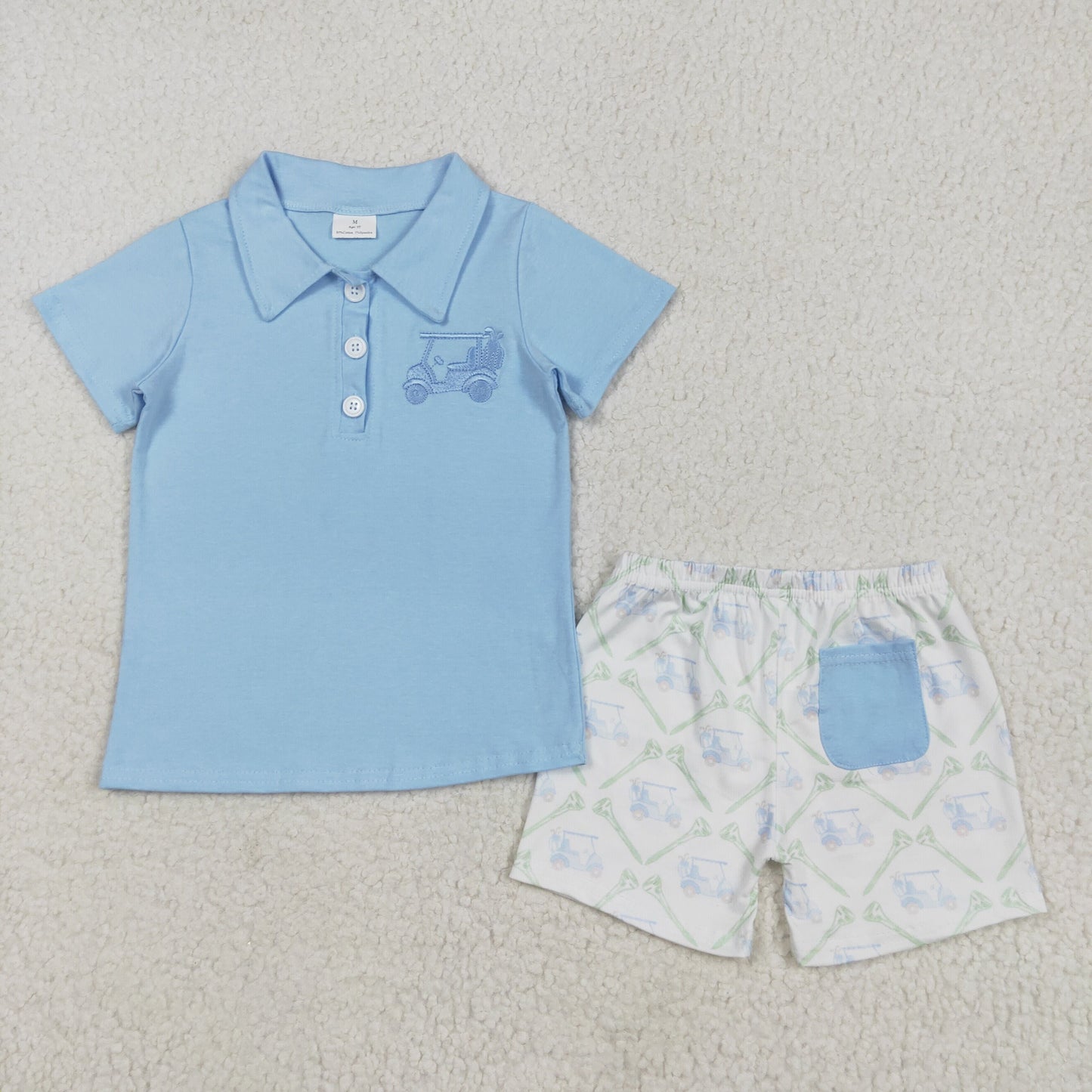 Golf Trucks Boys Shorts Outfits Girls Yoga Dress Sibling Clothes