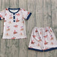 Baby Boys Kids Short Sleeves Shirt Western Rodeo Shorts July 4th Pajamas Set RTS