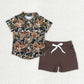 Kids Boys Camo Buttons Shirt Pockets Shorts Sibling Set Clothes RTS