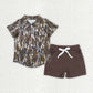 Kids Boys Camo Buttons Shirt Pockets Shorts Sibling Set Clothes RTS