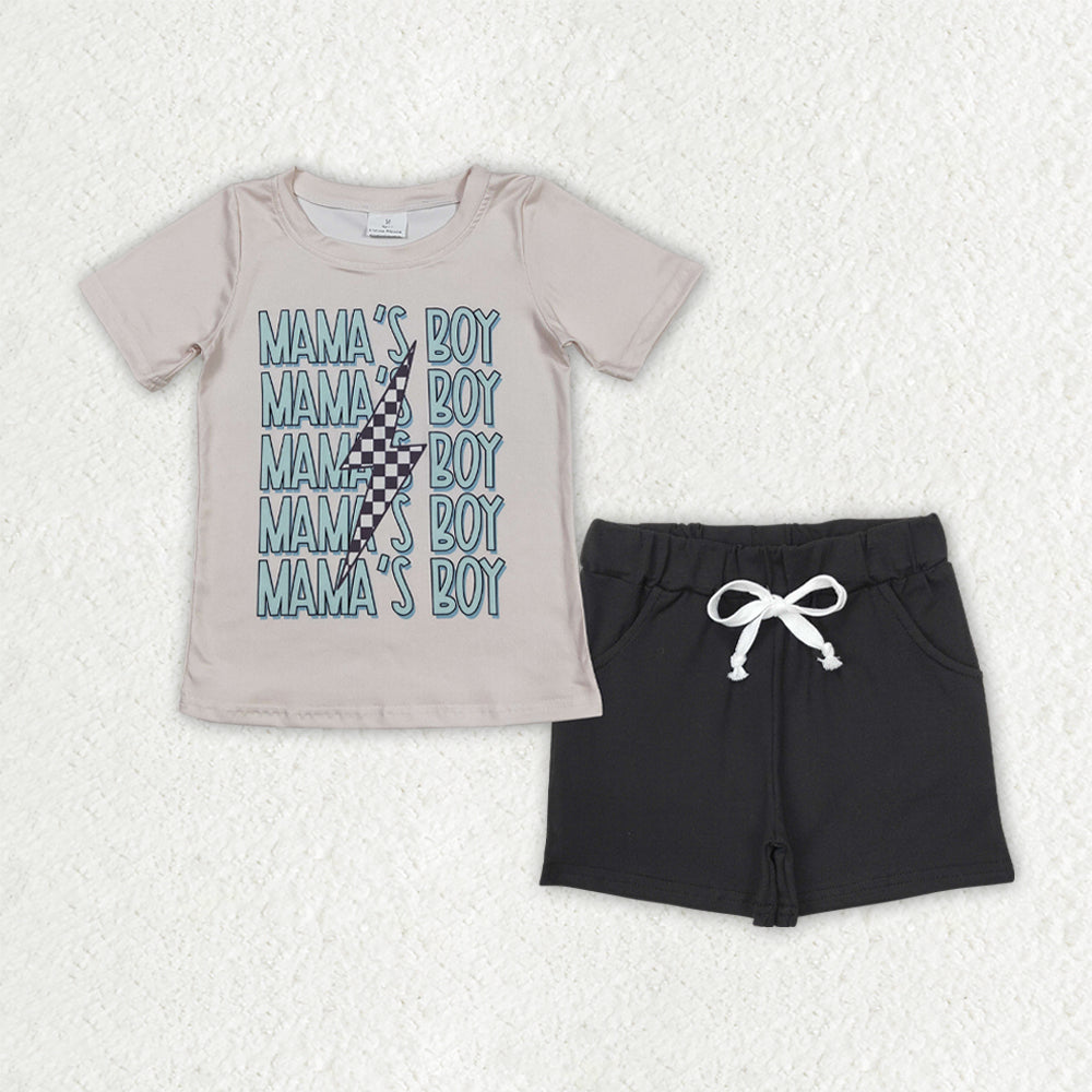 Sibling Baby Boys Short Sleeves I Love Daddy Mama Shirs Shorts Clothes Sets RTS