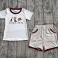 Baby Boys Kids Boots Bows Guitar Shirt Pockets Shorts Western Set RTS