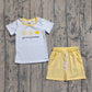Baby Boys Short Sleeves Suns Shirt Yellow Pockets Shorts Set RTS