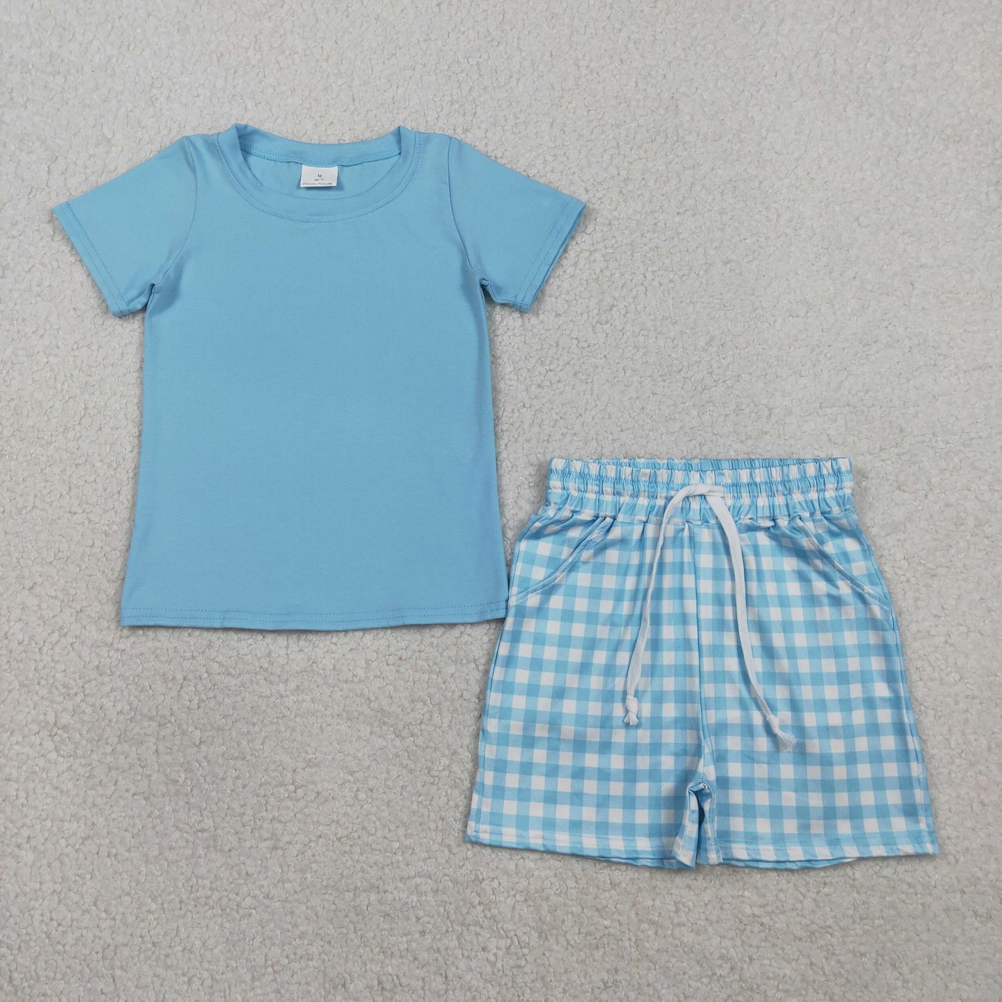 Sibling Baby Boys Kids Short Sleeves Shirts Pockets Shorts Summer Sets Clothes RTS